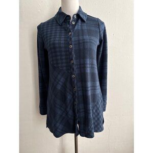 Soft Surroundings Paramour Navy Indigo Plaid Tunic Women's XS
